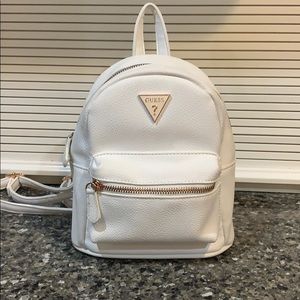 white mini guess backpack